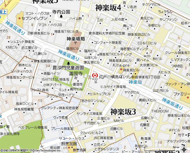江戸川橋支店付近の地図